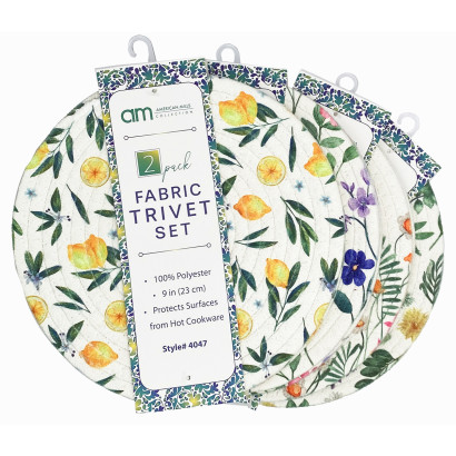 2 Pack Round Fabric Trivets