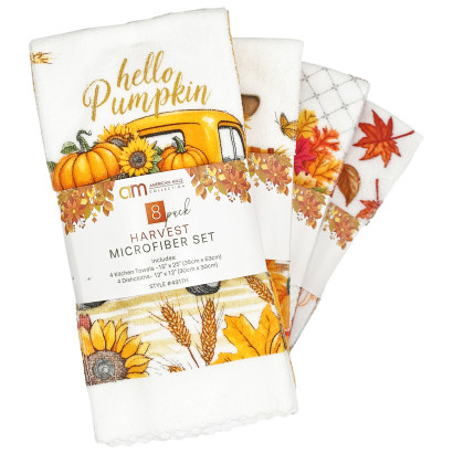 8 Pack Harvest Microfiber Kitchen Set