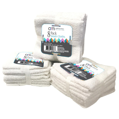 8 Pack Wash Cloths