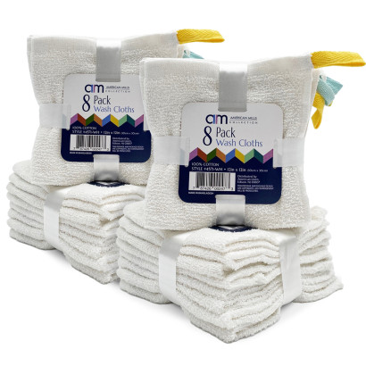 8 Pack Wash Cloths