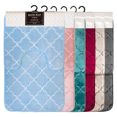 2 Pc Memory Foam Bath Mat Set