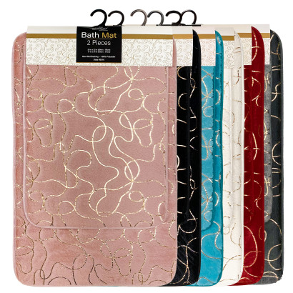 2 Pc Memory Foam Bath Mat Set