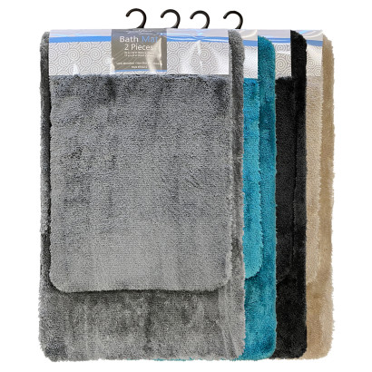 2 Piece Plush Bath Mat Set
