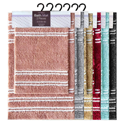 2 Piece Plush Peal Bath Mat Set