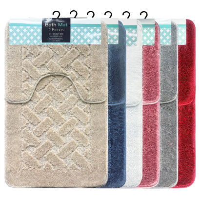 2 Piece Cotton Bath Mat Set