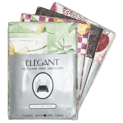 Printed Flannel-Back Tablecloths