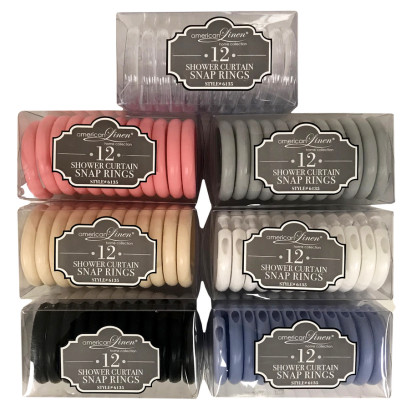 12 Pack Shower Curtain Rings