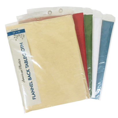 Solid Flannel-Back Tablecloths