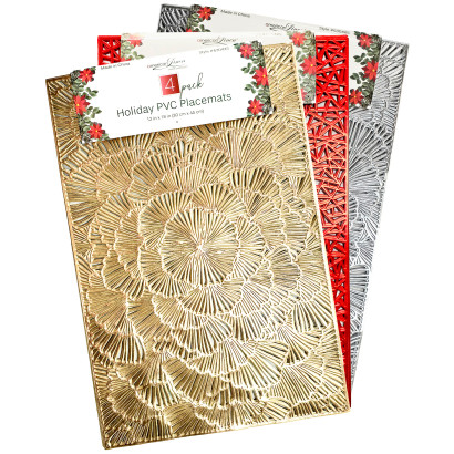 4 Pack Holiday PVC Place Mats 