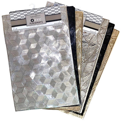 4 Pack Metallic PVC Place Mats
