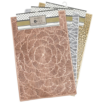 4 Pack Metallic PVC Place Mats