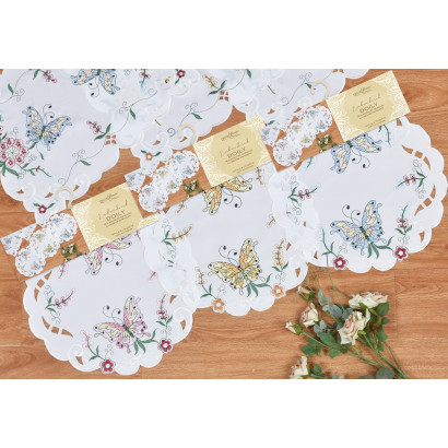 Embroidered Doily- Butterfly