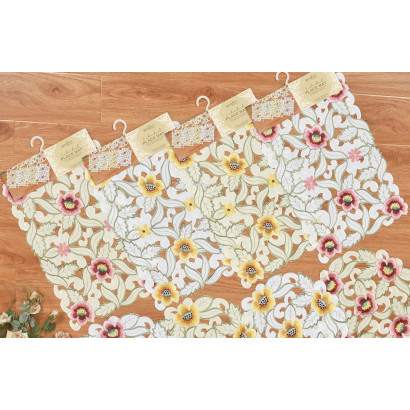 Embroidered Floral Placemat