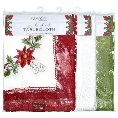 Holiday Embroidered Tablecloth