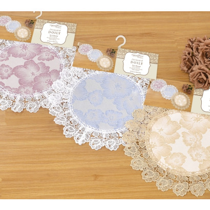 Jacquard Doily with Lace Border