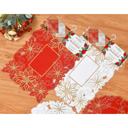 Embroidered Holiday Place Mat