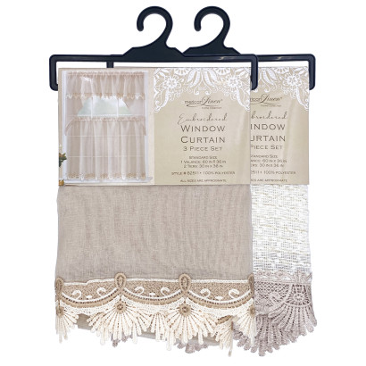 Embroidered Window Curtain Set