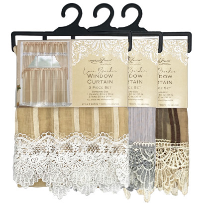 Lace Border Window Curtain Sets