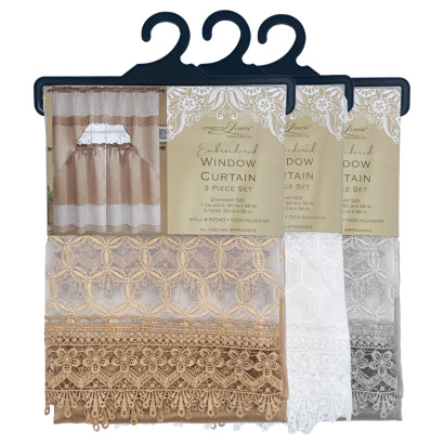 Embroidered Window Curtain Set