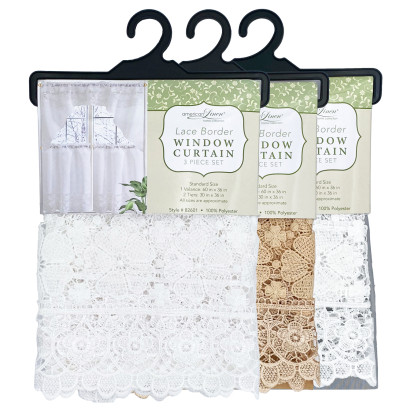 Embroidered Window Curtain Set