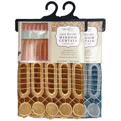 Embroidered Window Curtain Set