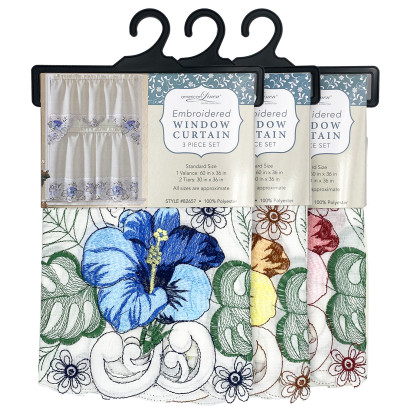 Embroidered Window Curtain Set