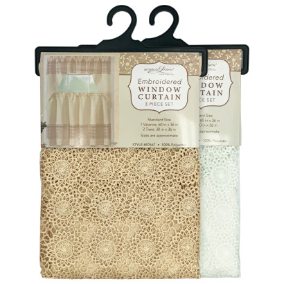 Embroidered Window Curtain Set
