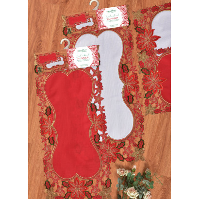 Embroidered Holiday Table Runner