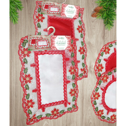 Embroidered Holiday Place Mat