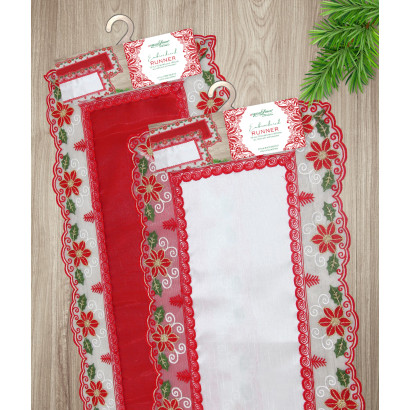 Embroidered Holiday Table Runner