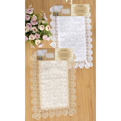 Jacquard Place Mat with Lace Border