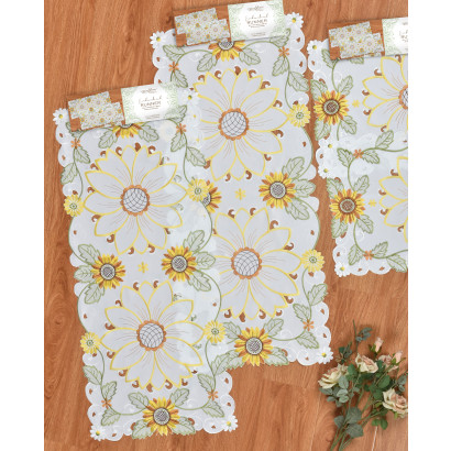 Embroidered Table Runner- Sunflower