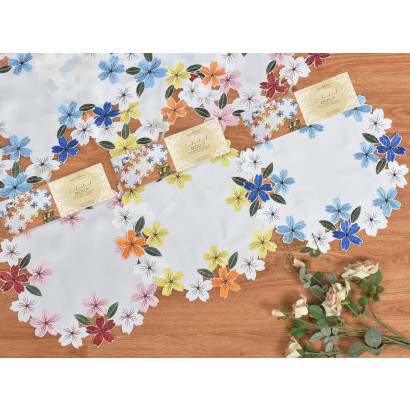 Embroidered Floral Doily