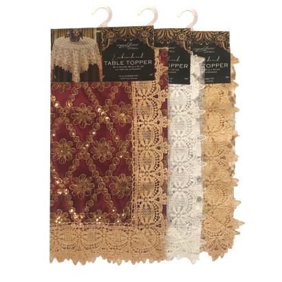 Embroidered Lace Table Topper