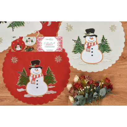 Embroidered Holiday Doily