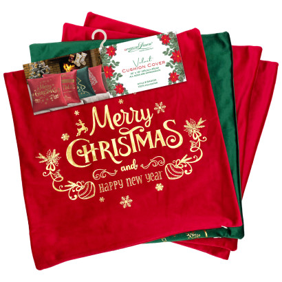 18" Velvet Holiday Cushion Cover