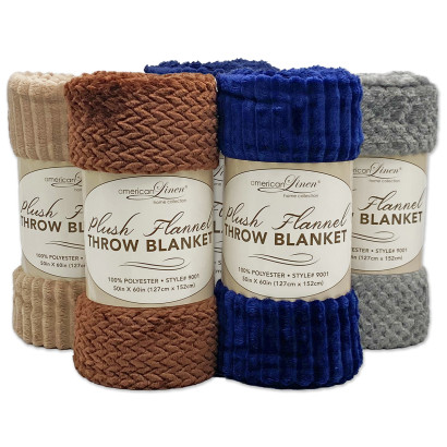 Plush Flannel Throw Blankets