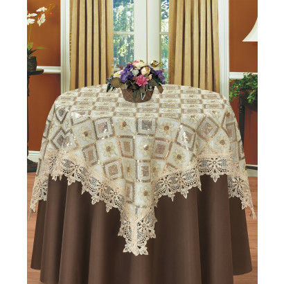 Embroidered Lace Table Topper