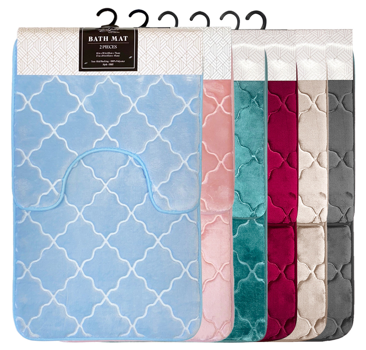 2 Pc Memory Foam Bath Mat Set