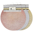 4 Pack Metallic PVC Round Place Mats