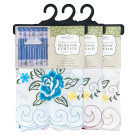 Embroidered Floral Window Curtain Set