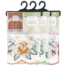 Embroidered Floral Window Curtain Set