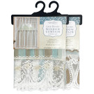 Embroidered Window Curtain Set - Stripes