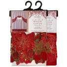 Holiday Embroidered Window Curtain Set