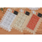 Sequin Holiday Place Mat with Lace Border