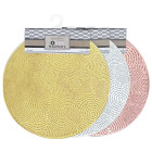 4 Pack Metallic PVC Round Place Mats