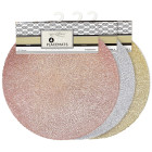 4 Pack Metallic PVC Round Place Mats
