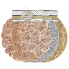 4 Pack Metallic PVC Round Place Mats