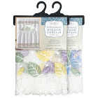 Embroidered Leafy Window Curtain Set