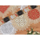 Sequin Holiday Doily with Lace Border